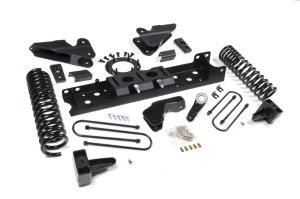 Ram 3500 Suspension Lift Kit - Zone Offroad - 4in Radius Arm Bracket, 3in Rear Block w/o Overload, Nitro Shocks - `19-`27